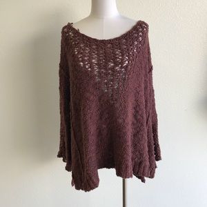 Oversized Free People crochet sweater